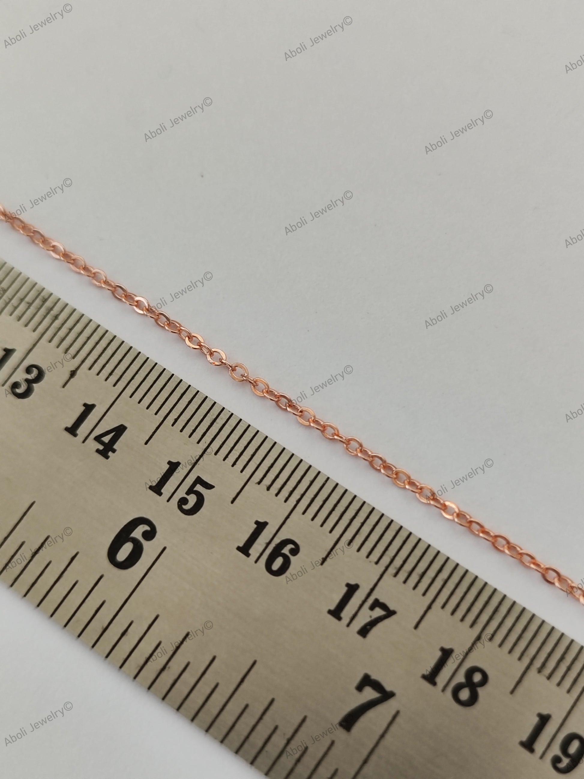 1 mm Rose gold chain tarnish resistant loose chain micron plated unfinished chains NCHRG - Jewelry Supplies