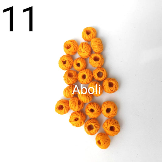 Mango yellow cotton thread beads CTB11