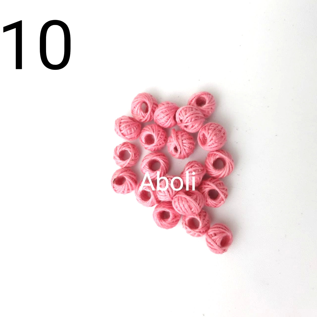 Orange cotton thread beads CTB10