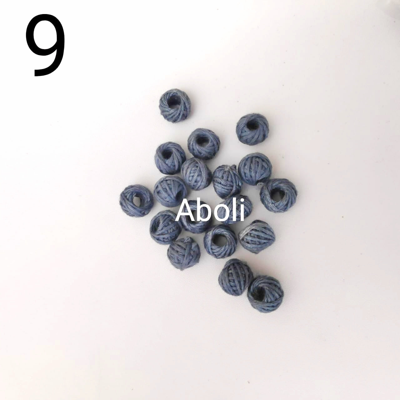 Grey cotton thread beads CTB09