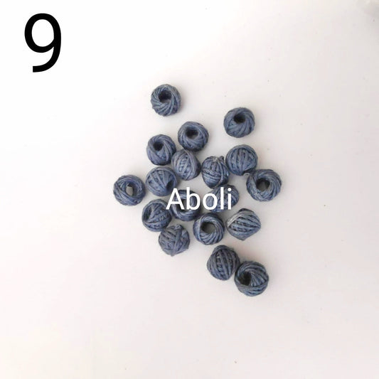 Grey cotton thread beads CTB09