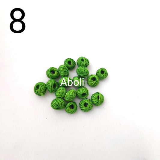 Spring green cotton thread beads CTB08