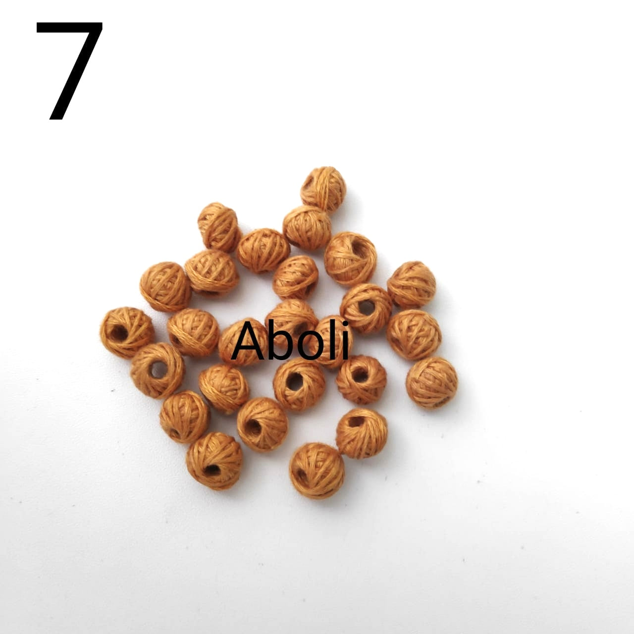 Beige cotton thread beads CTB07