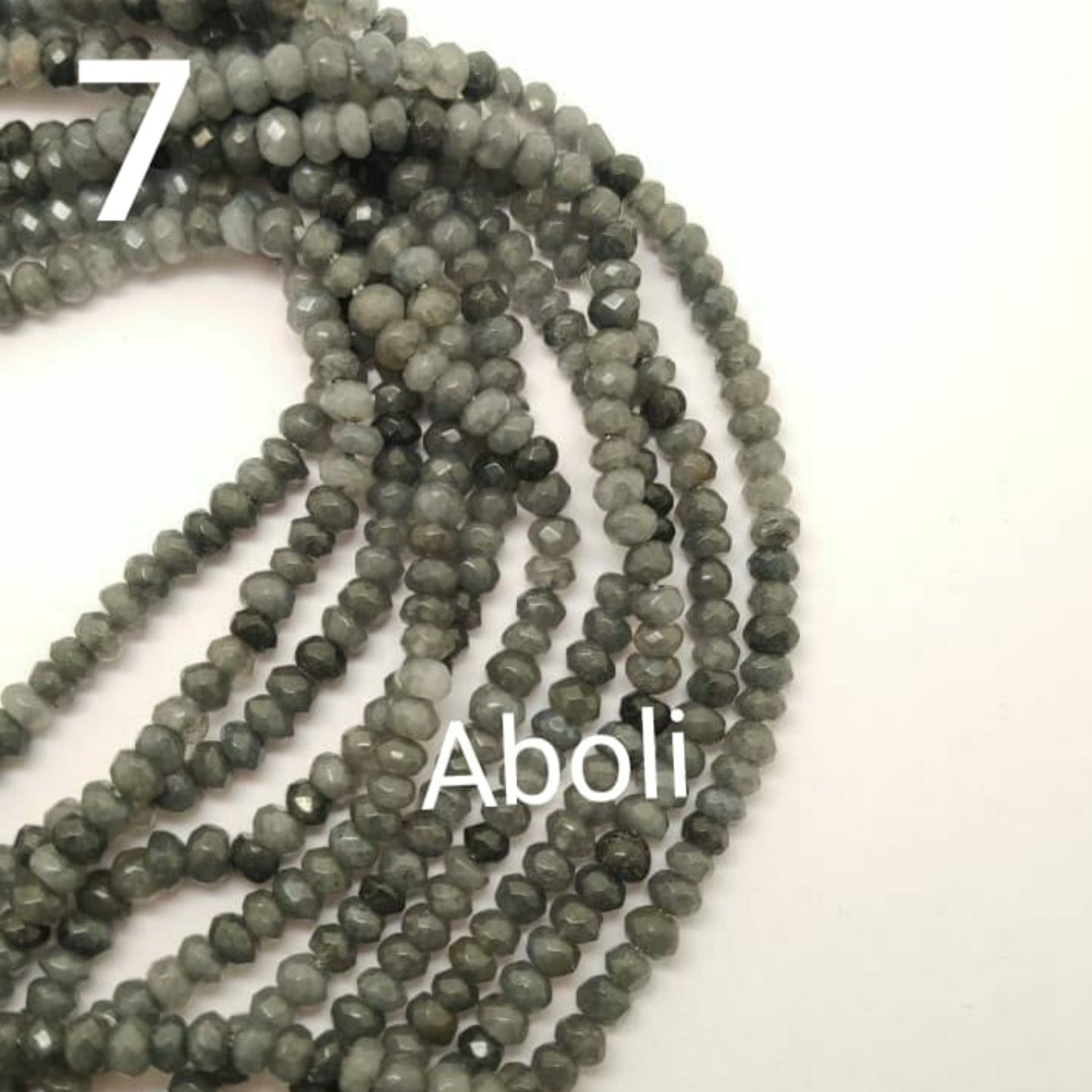 4 X 3 mm grey mm rondelle agate beads semiprecious gemstone beads RAB07