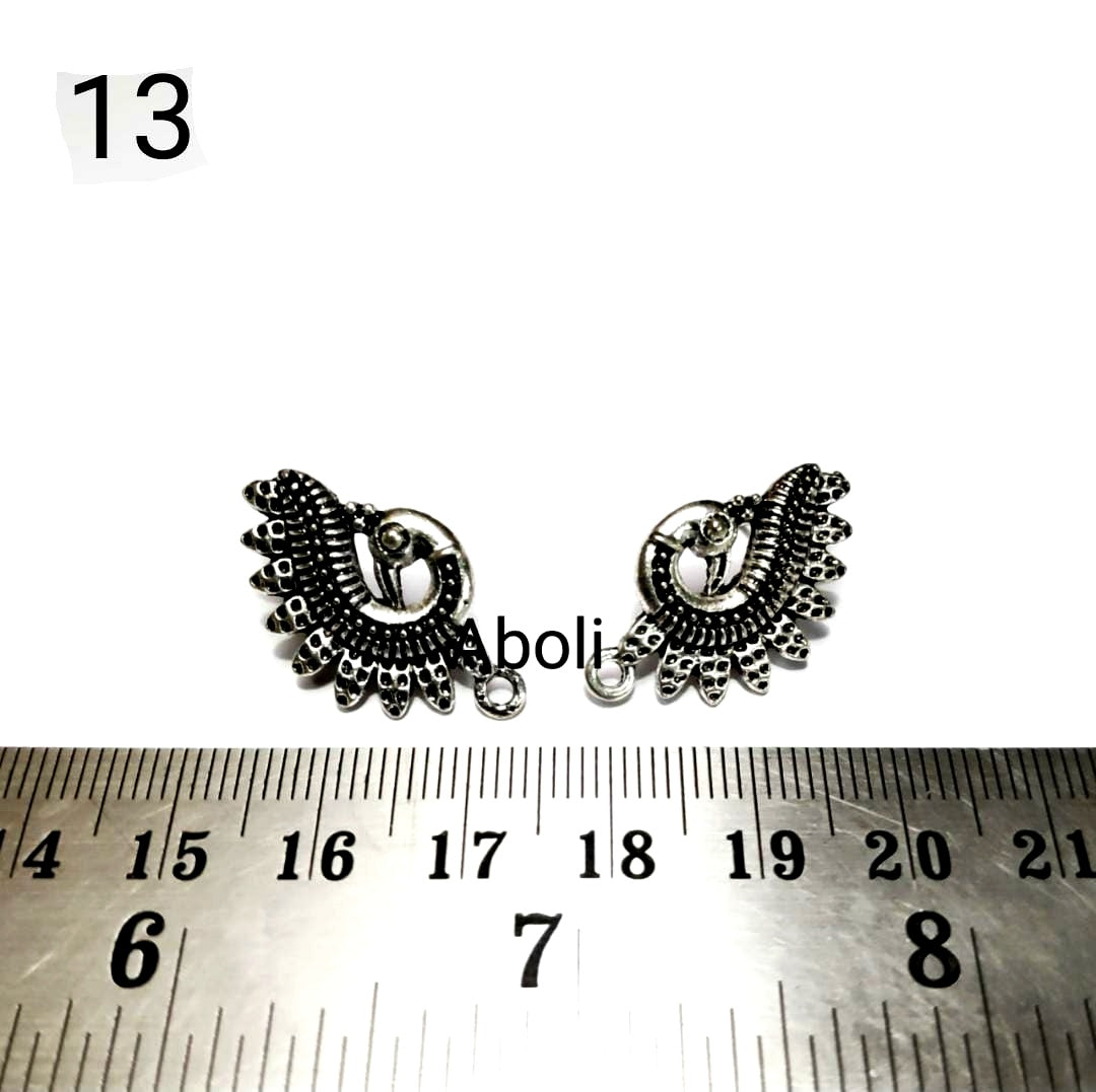 Silver earrings Peacocks stud components metal earrings findings  ESS13
