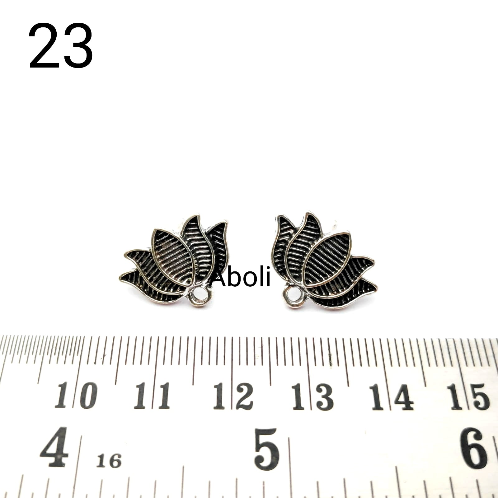 Silver lotus stud earrings components metal earrings findings ESS23