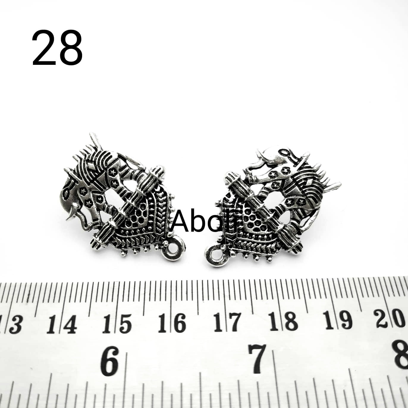 Silver elephant earrings stud components metal earrings findings ESS28