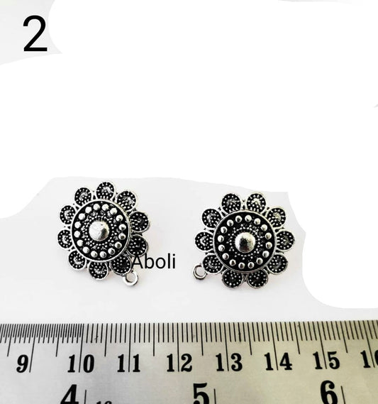 Silver earrings stud components metal earrings findings  ESS02