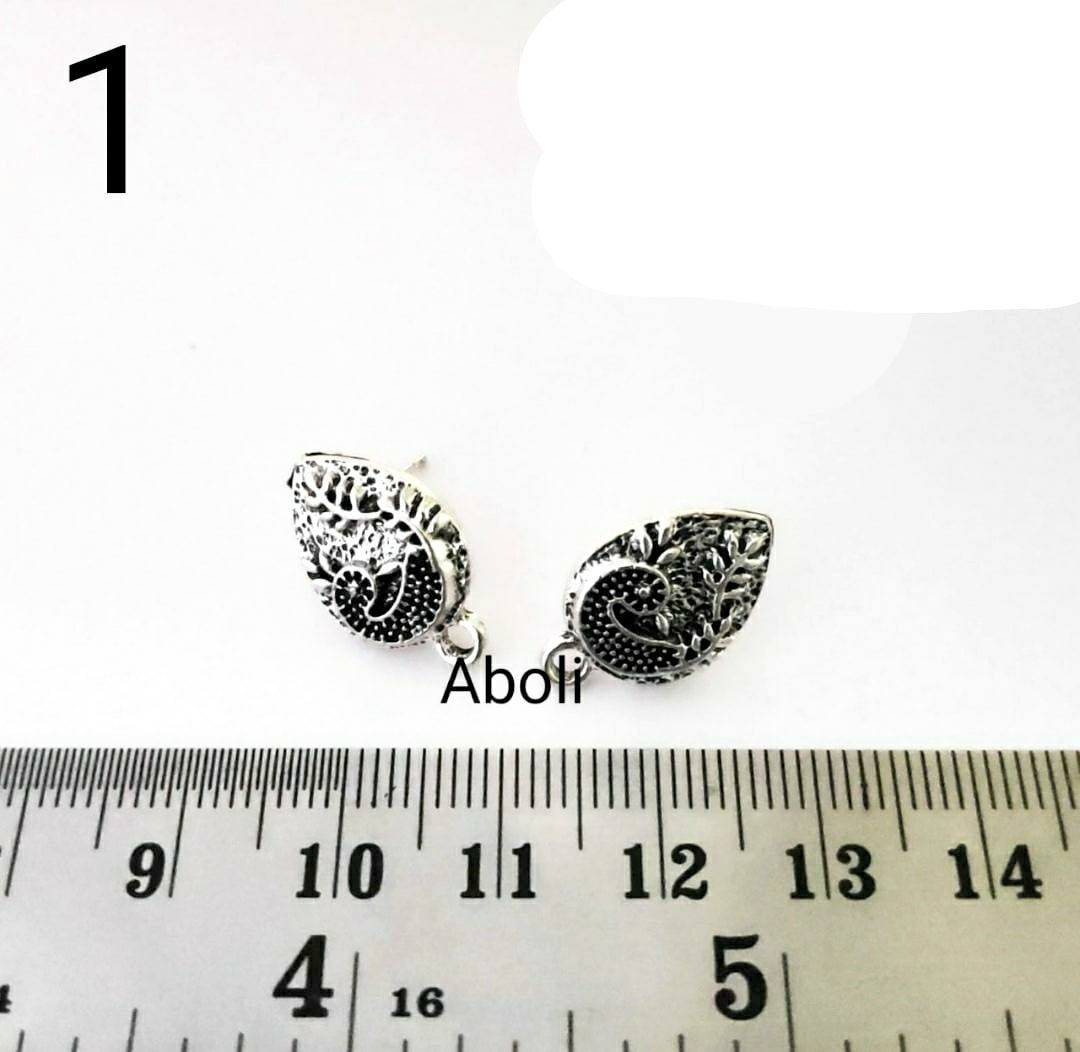 Silver earrings stud components metal earrings findings  ESS01