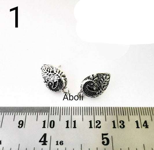Silver earrings stud components metal earrings findings  ESS01