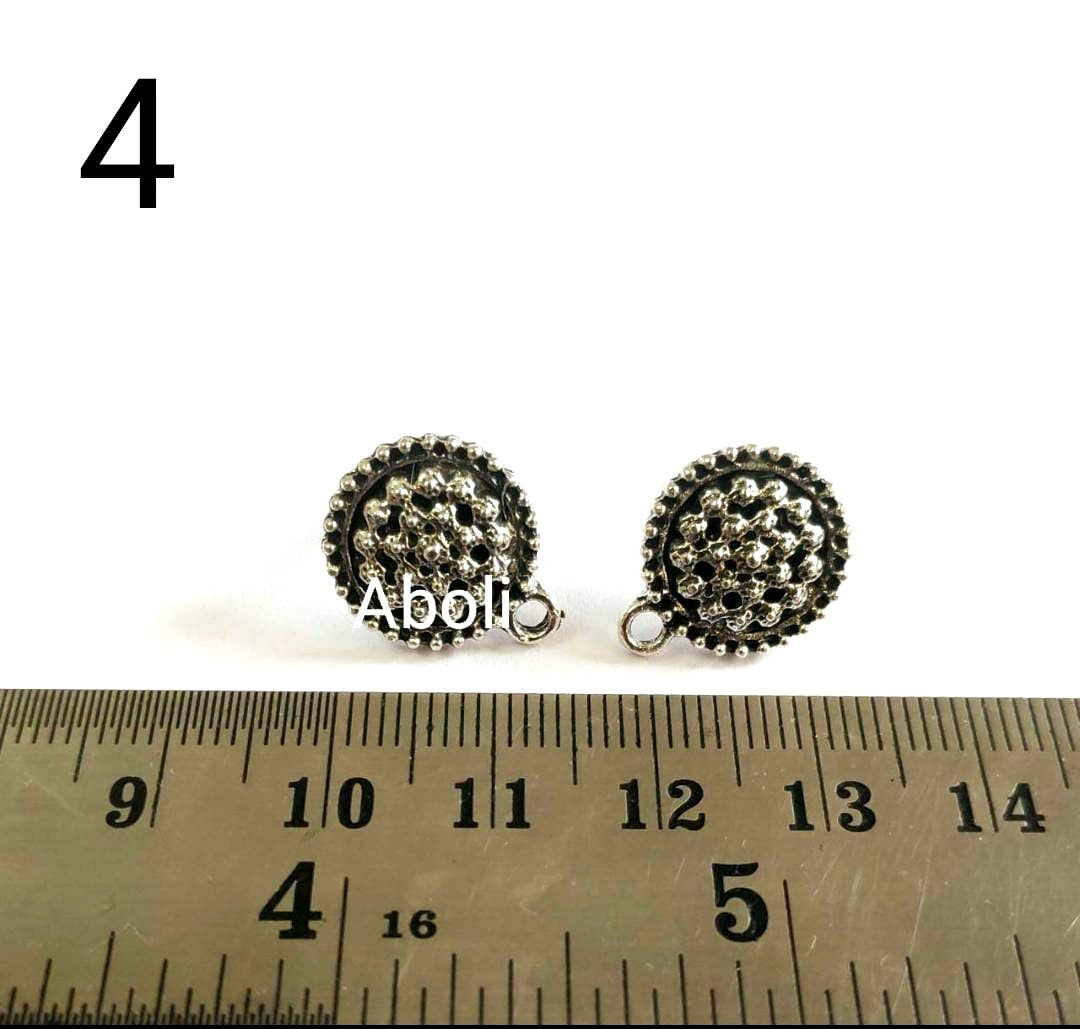 Silver earrings stud components metal earrings findings  ESS04