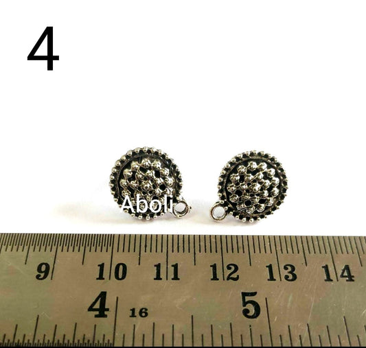 Silver earrings stud components metal earrings findings  ESS04