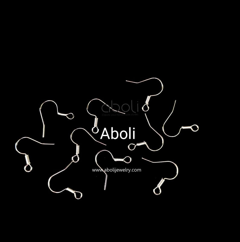 Tarnish resistant silver fishhooks earring micron plated earwires BEW16