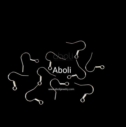 Tarnish resistant silver fishhooks earring micron plated earwires BEW16