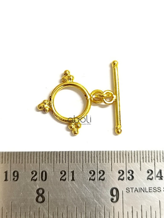 Golden toggle clasp tarnish resistant brass GTC01