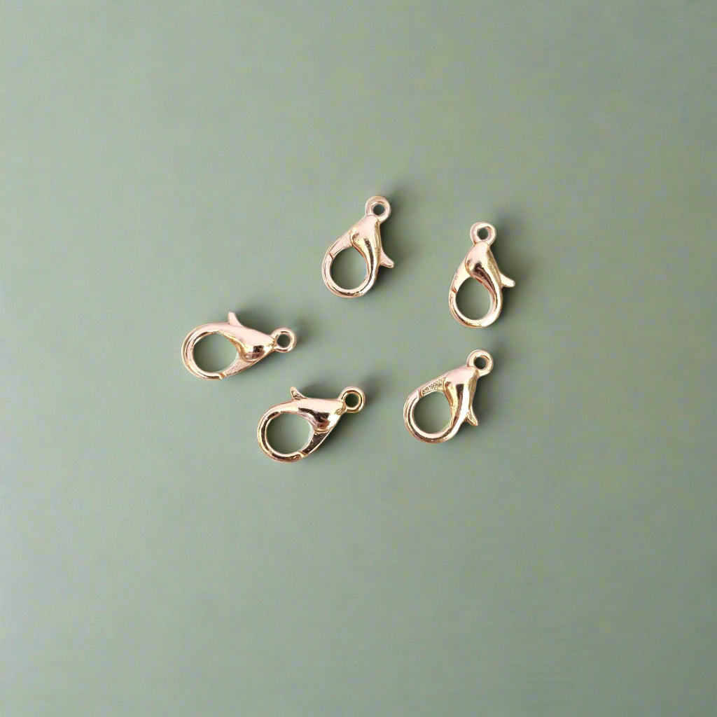 Rose gold lobster claw clasp Tarnish resistant brass 12 mm LCCB12RG