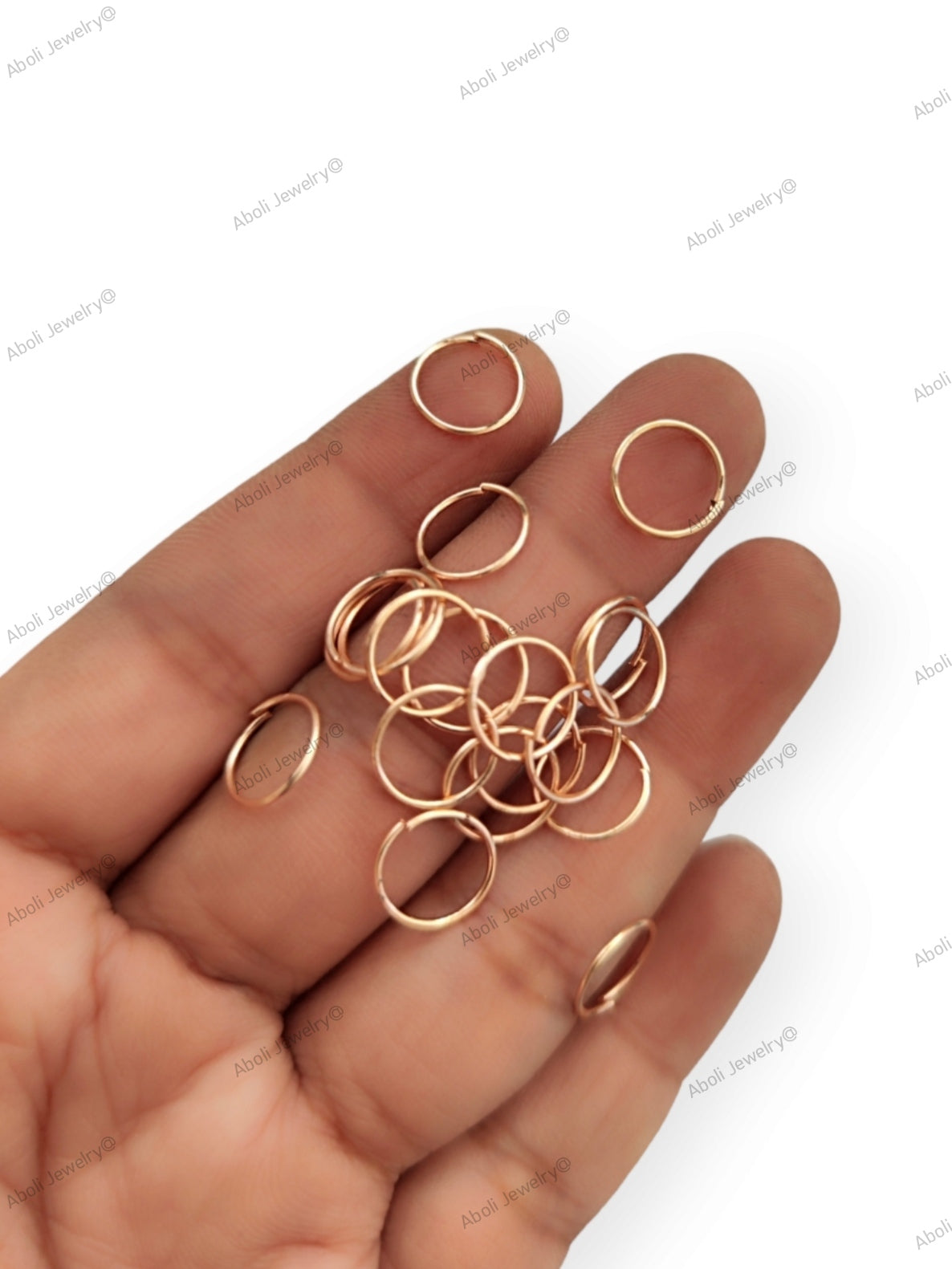 Rose gold jump rings 10 mm JRRG10