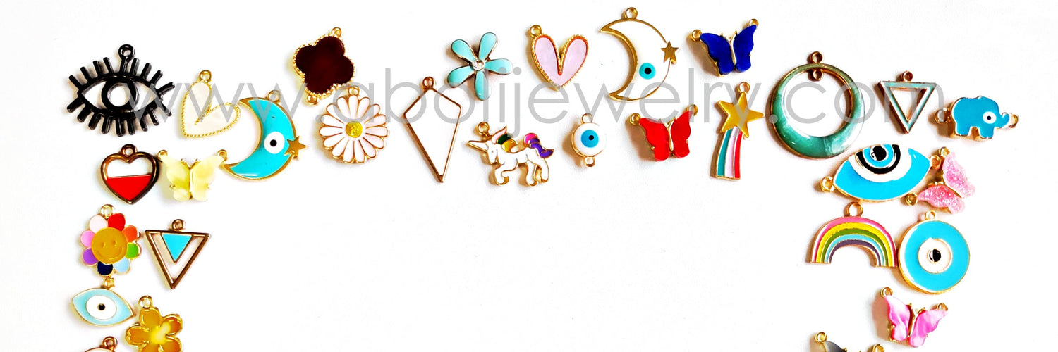 evil eye enamel charms connectors