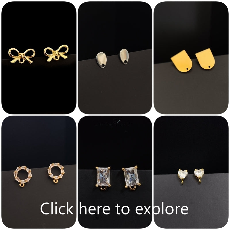 Cubic Zirconia Stud Earrings Finding