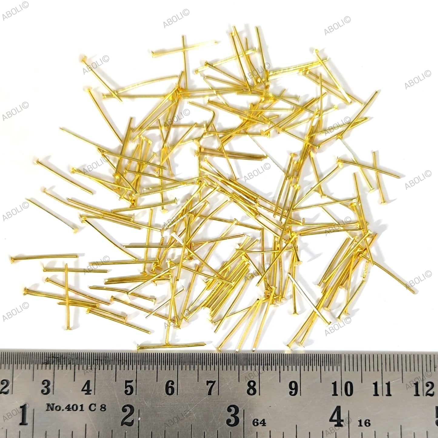 1.5 cm golden headpins tarnish resistant brass head pins HPBG15