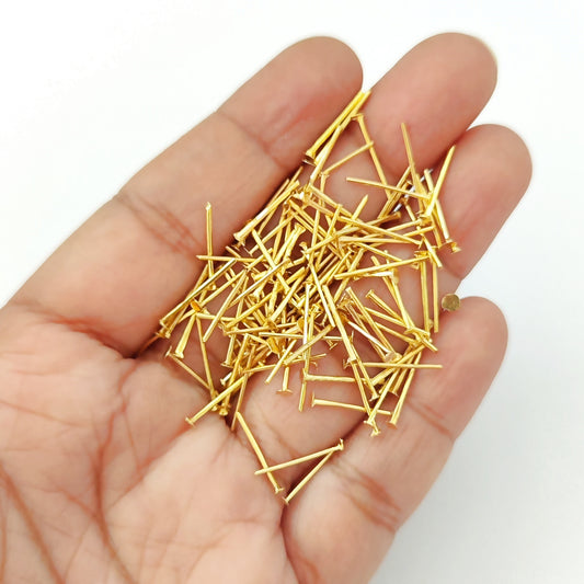 1.5 cm golden headpins tarnish resistant brass head pins HPBG15