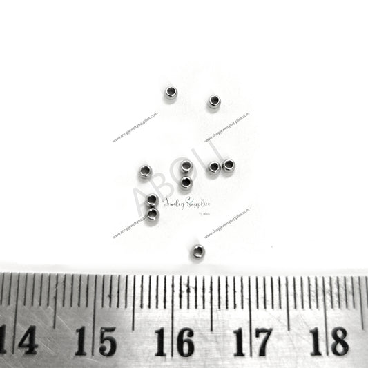 2 mm crimp beads Anti Tarnish Hypoallergenic Surgical Stainless Steel 2 x 1.5 mm 10 crimps SSSCBS2
