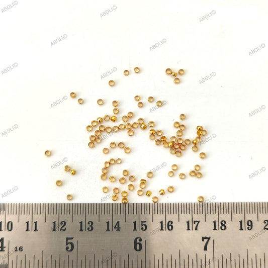 2 mm Golden crimp beads brass Tarnish resistant crimps beaded jewellery MBCB2G