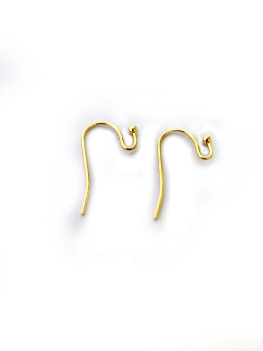  304 Anti tarnish steel Earring Hooks golden ball end ear hook PVD Vacuum Plating SSBEHG20 2 pieces