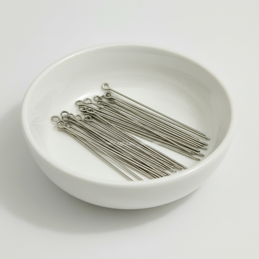 stainless steel eye pins anti tarnish jewellery making eye pins