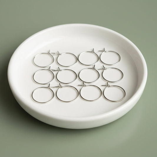 316 Surgical stainless steel earring hoops 15 mm silver hoop earring huggies hypoallergenic SSEHS15