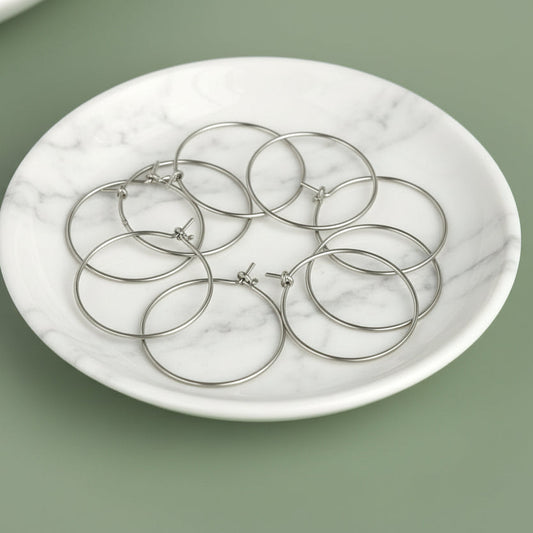 316 Surgical stainless steel earring hoops 20 mm silver hoop earring huggies hypoallergenic Premium SSEHS20