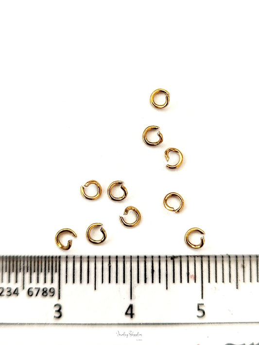3 mm jump rings PVD 18 K real gold plated stainless steel anti tarnish jumprings