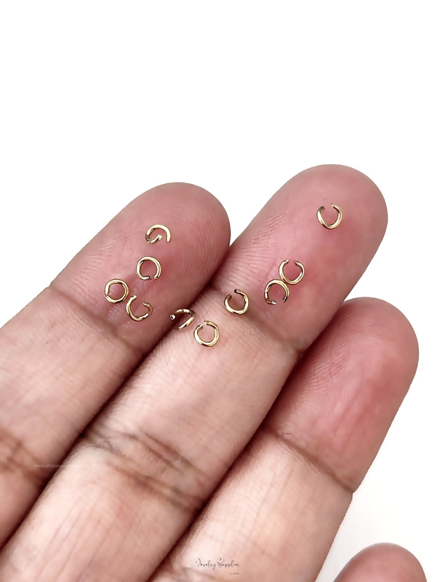 3 mm jump rings PVD 18 K real gold plated stainless steel anti tarnish ...