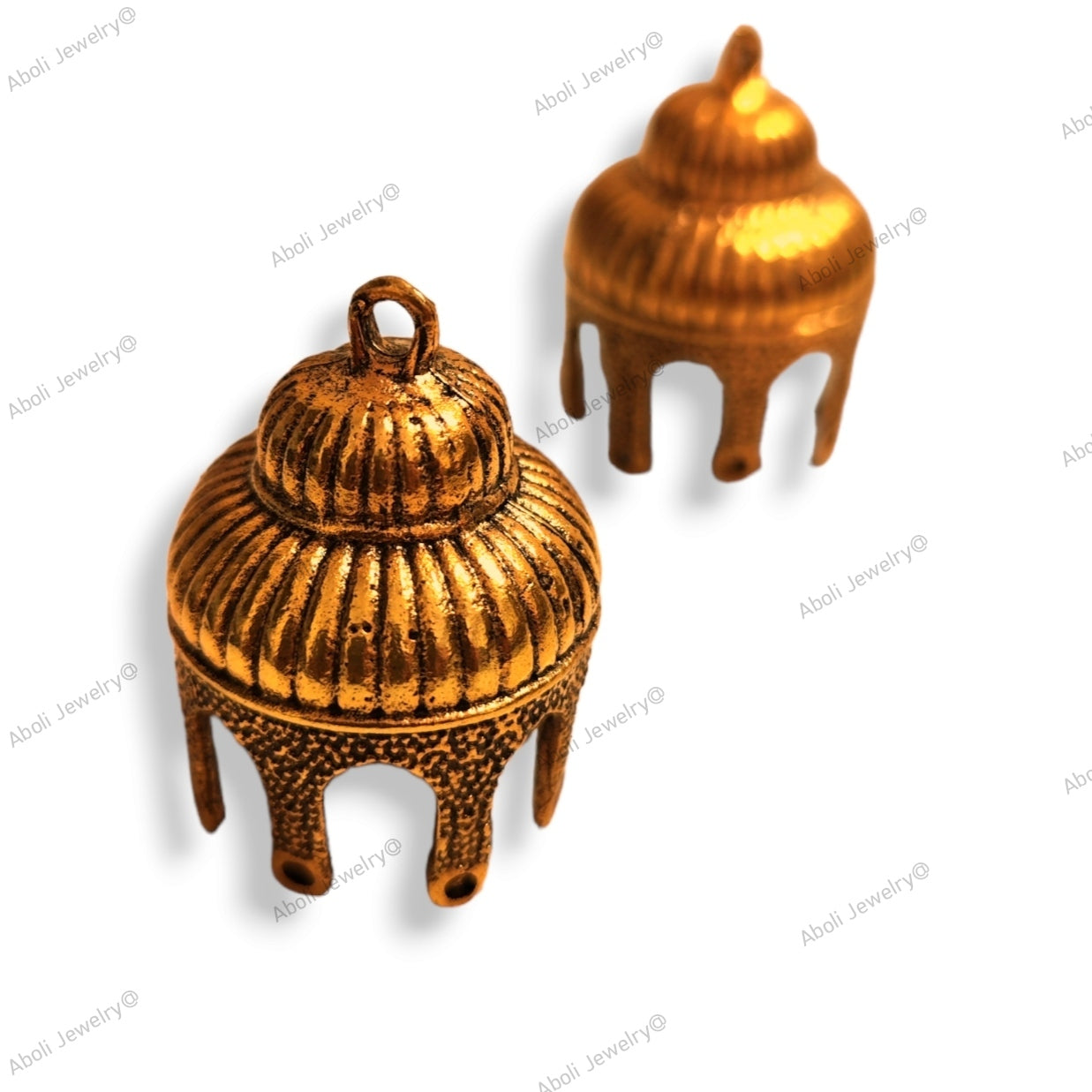 Golden Jhumka Earrings making Chhatri pavilion motif golden jhumka base MJBG47