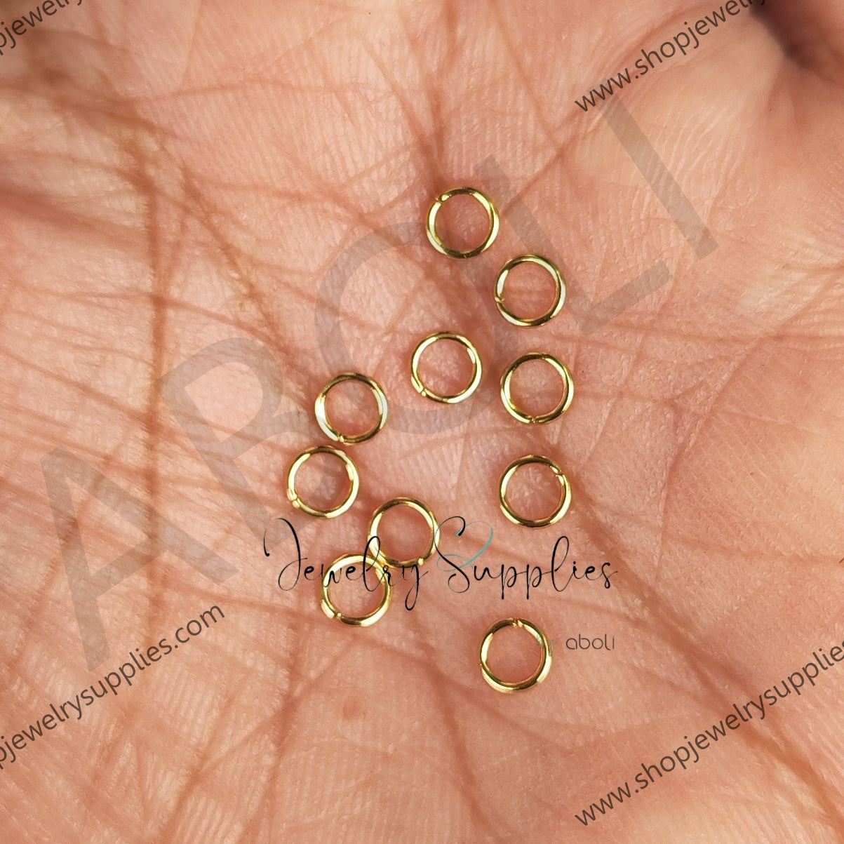 4 mm Stainless Steel Jump Rings 18 K real Gold plated Jump Rings