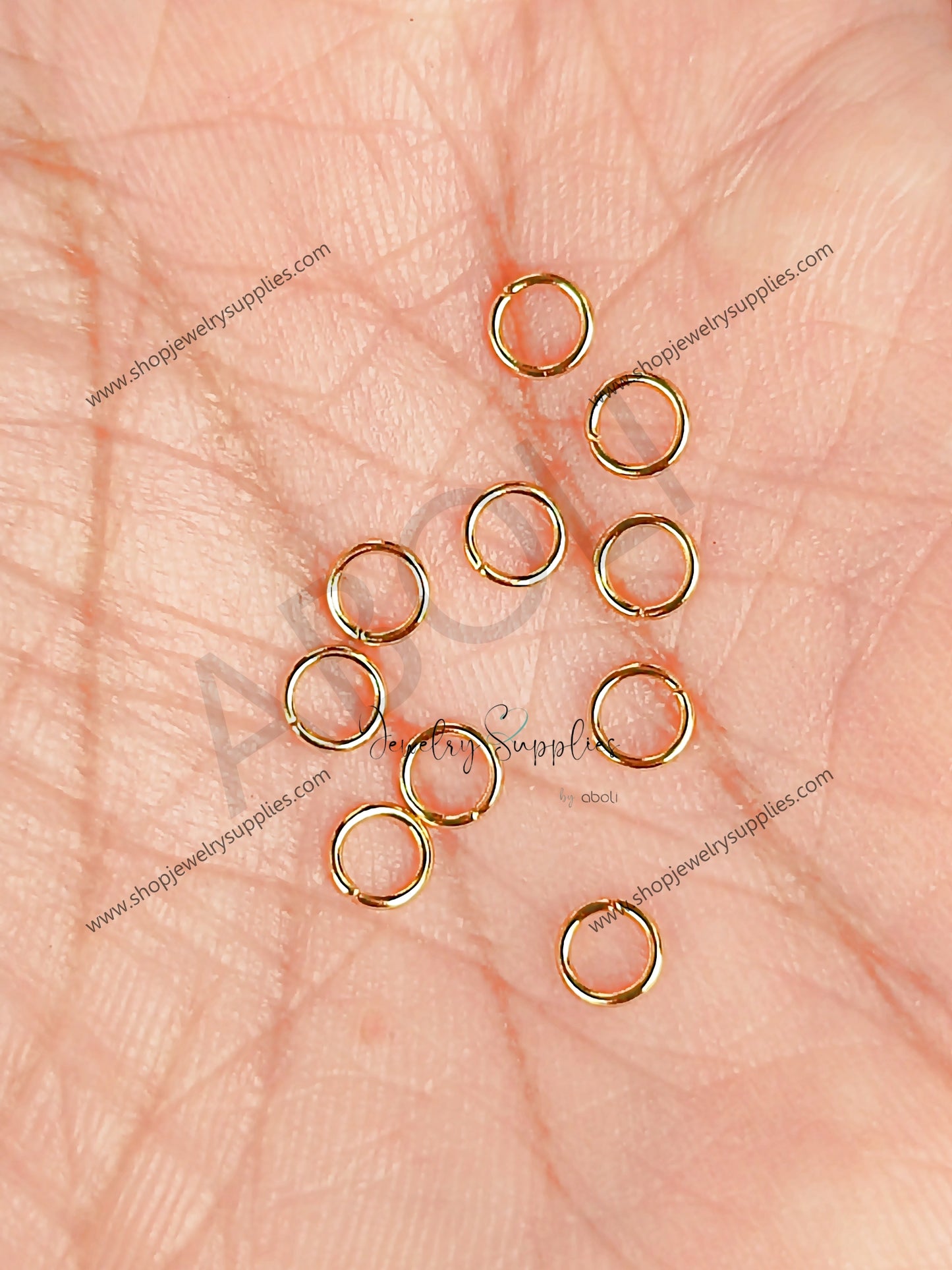 4 mm Steel Jump Rings 18 K real Gold plated Jump Rings 