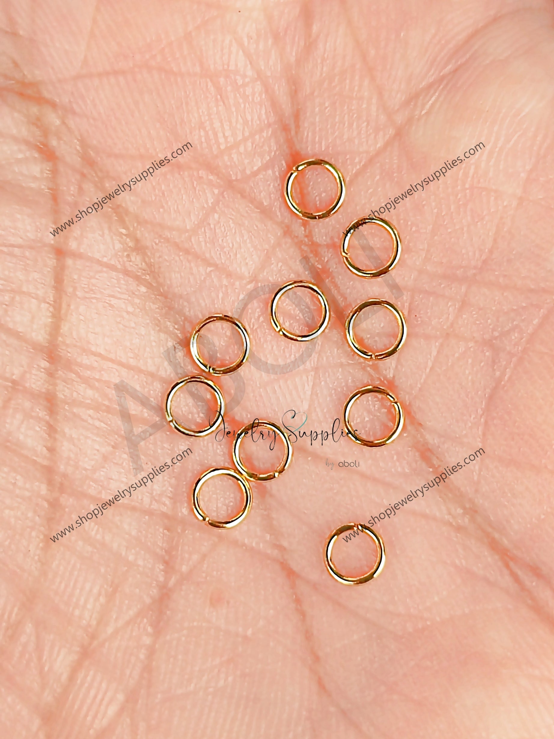 4 mm Steel Jump Rings 18 K real Gold plated Jump Rings 