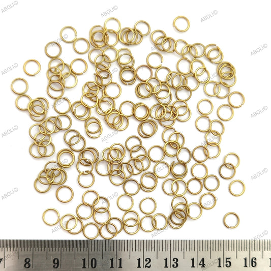 6 mm antique golden jump ring raw brass jump rings 22 G thickness tarnish resistant brass jump rings JRGRB6