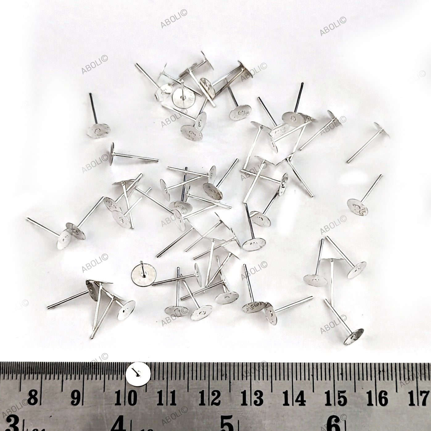 6 mm silver stud base Earrings Components SSB6 5 gm