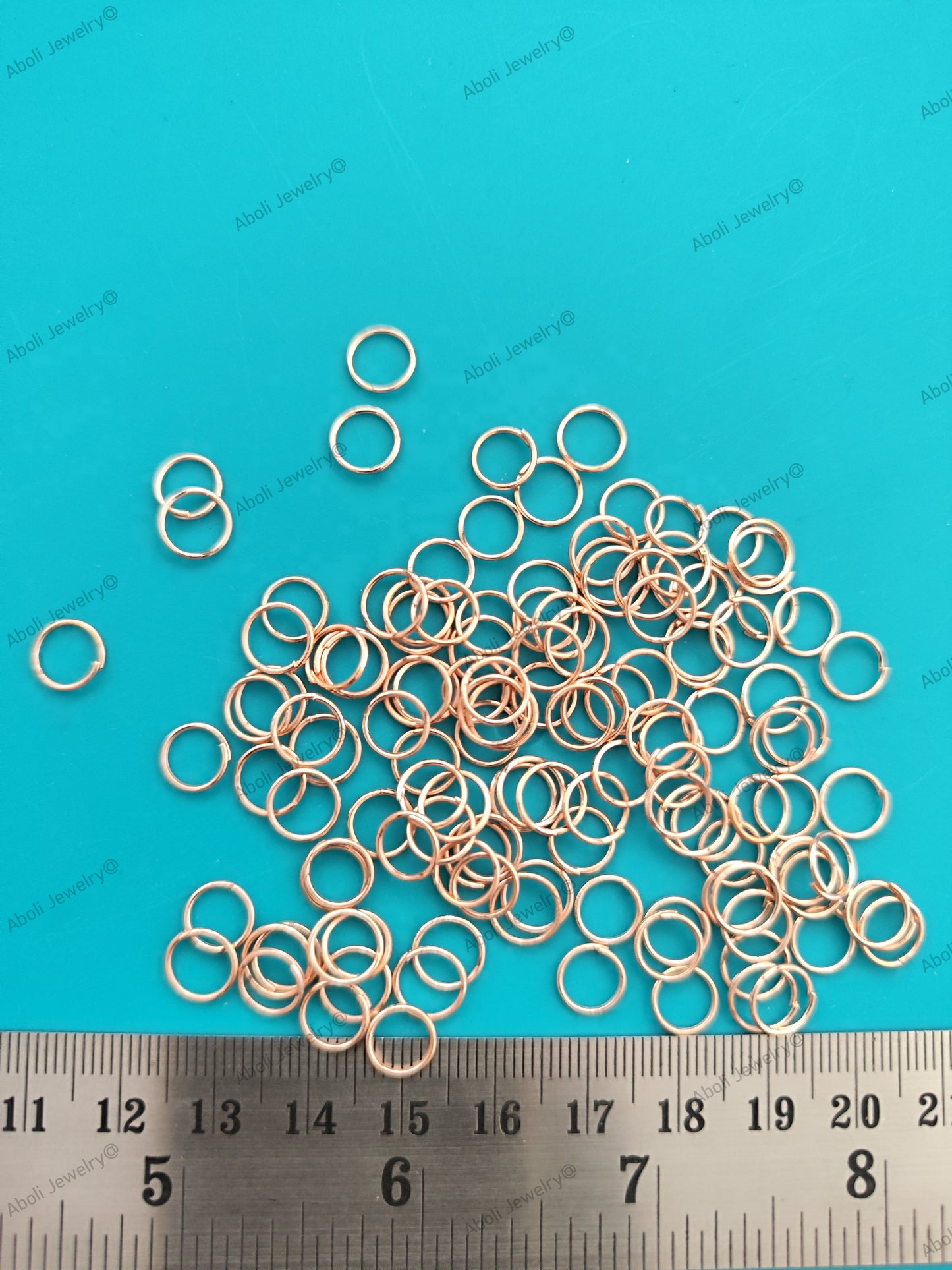 6 mm Rose gold jump rings 6 mm rose gold standard metal jump ring JRRG6