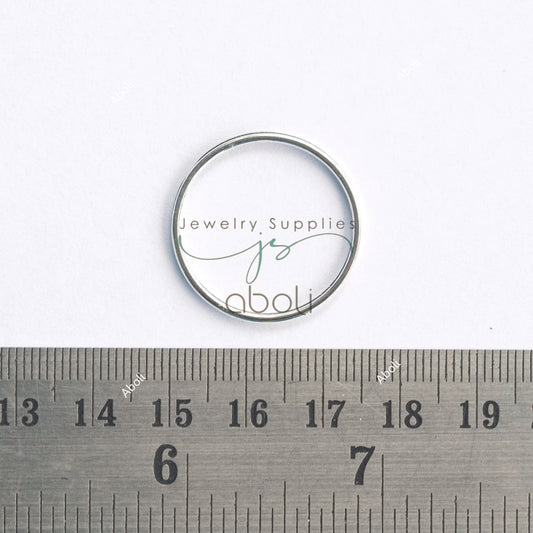 Silver circle charm silver open frame bezel open ring unsoldered 25 mm x 2 mm CHMS152