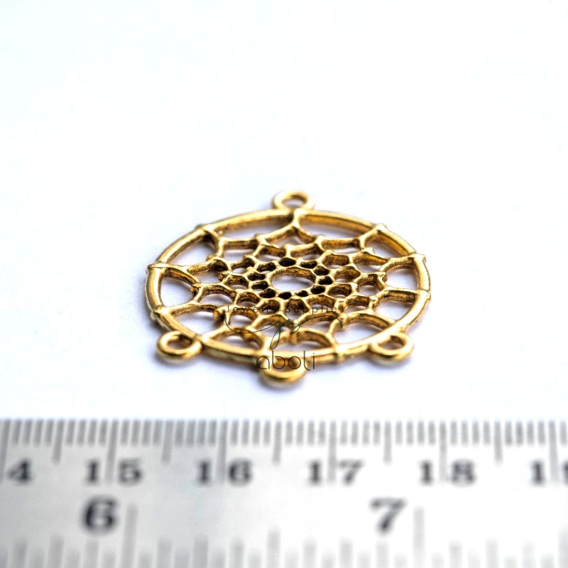 Golden dreamcatcher hoop Charm circle CHMG141 1 charm