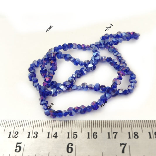 5x3 mm blue pillow beads iris blue glass beads FGB111