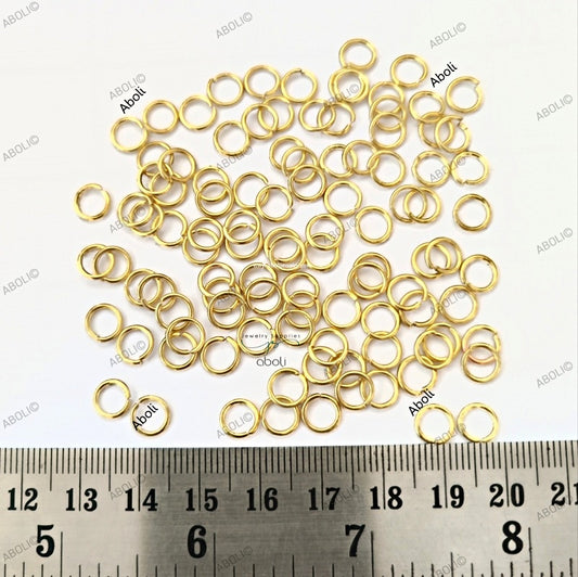 6 mm golden jump ring tarnish resistant brass jump rings JRGB6
