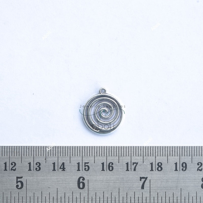 Silver spiral charm silver spiral charm CHMS166 2 charms