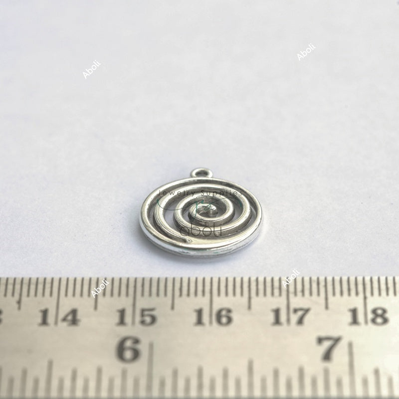 Silver spiral charm silver spiral charm CHMS166 2 charms