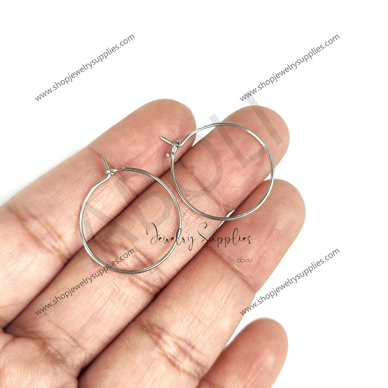 316 Surgical stainless steel earring hoops 20 mm silver hoop earring huggies hypoallergenic Premium SSEHS20