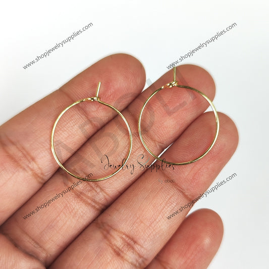 316 Surgical stainless steel 18 K gold plated earring hoops 20 mm earring huggies hypoallergenic Premium SSEHG20