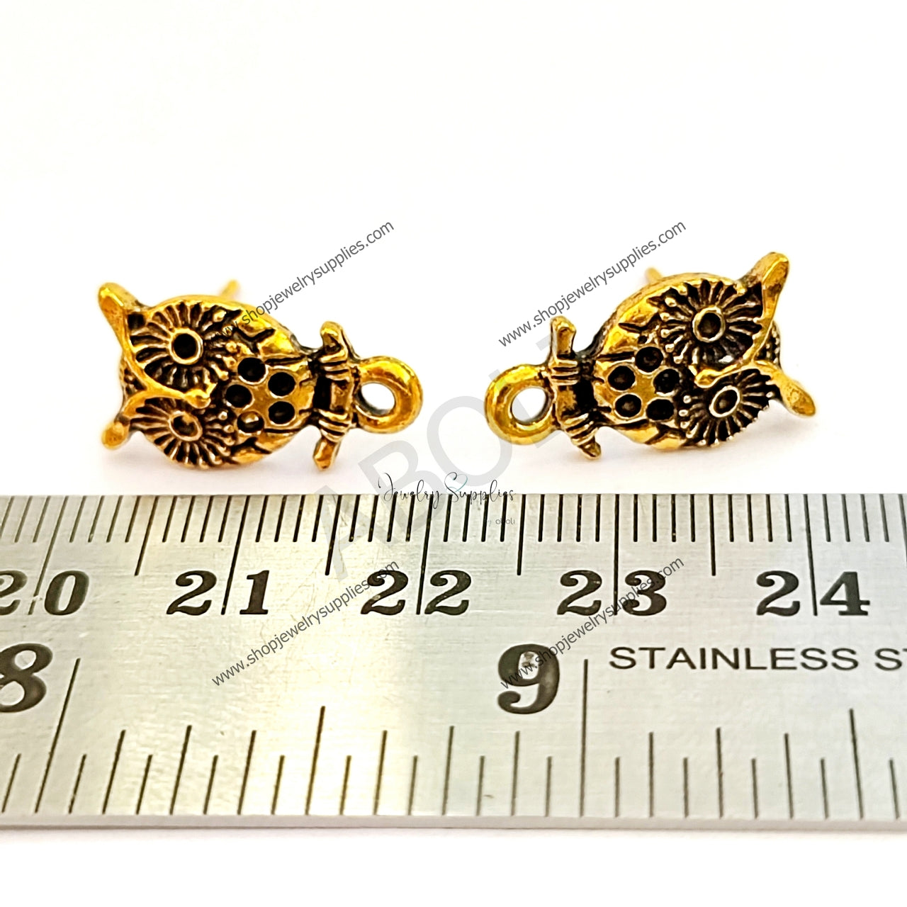 Golden stud earrings components metal earrings findings ESG52