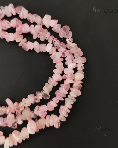 Pink Quartz uncut beads chip beads 1 full strand UCB09